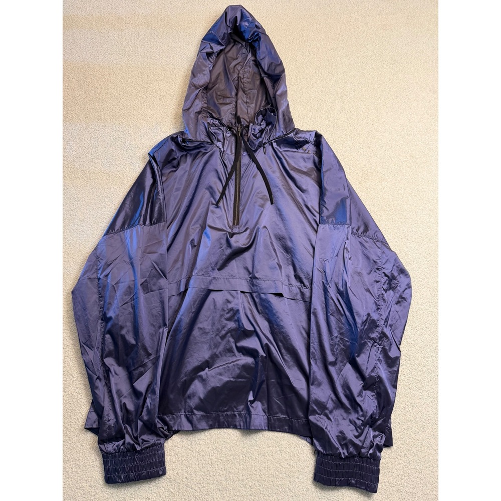 Oakley Performance Fit Half Zip Windbreaker Hooded Jacket Iridescent Purple L
